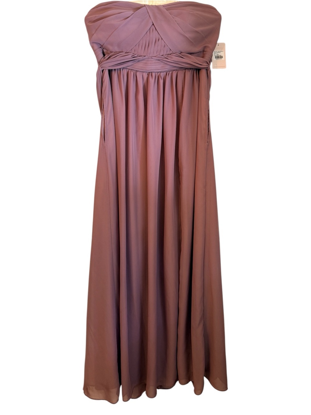Birdy Grey Grace Chiffon Slit Maxi Dress Dark Mauve XL NWT